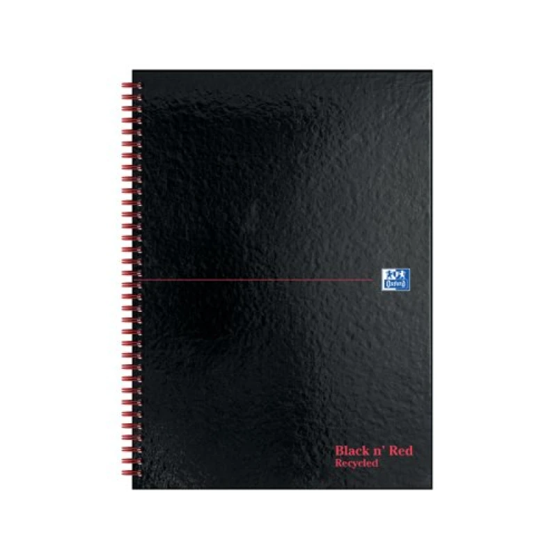 Image of Black n Red BlackNRed Hardback Wirebound Recycled Notebook A4 (Pack of 2) 400194990 400194990