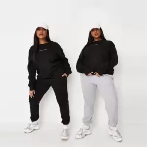 image of Missguided Plus Two Pack Jogger - Black