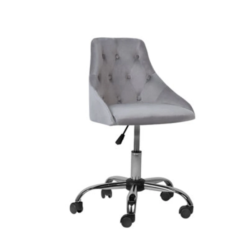 Image of Beliani Desk Chair Parrish Velvet Grey
