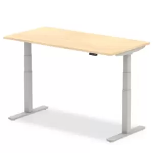 Image of Air 1400/800 Maple Height Adjustable Desk With Silver Legs
