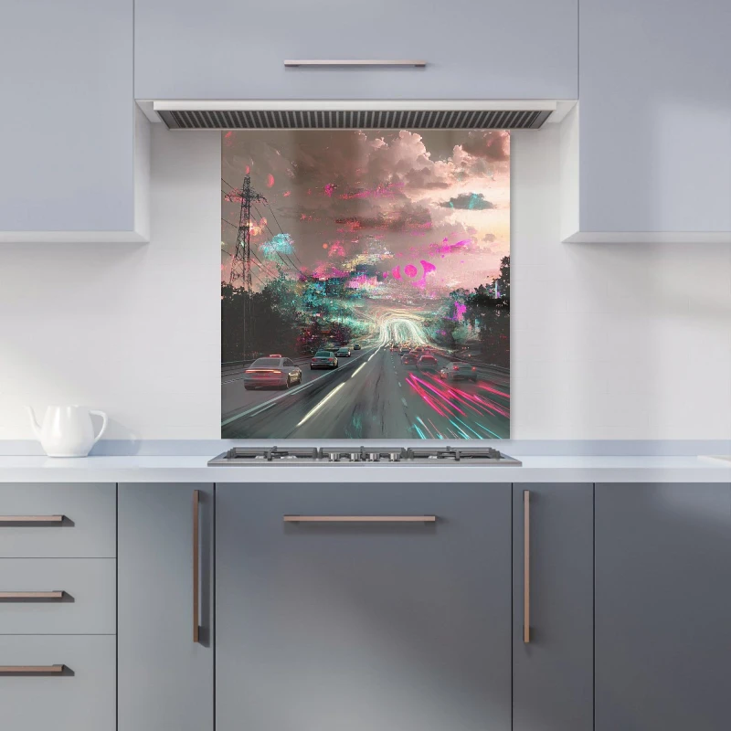 Image of Designer Kitchen Splashbacks Elena Sable: 00015 Kitchen Splashback Size: 600mm x 750mm Multicolor Unisex 600mm x 750mm
