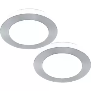 Image of 2 PACK Wall Flush Ceiling Light IP44 Bathroom White Brushed Aluminium LED 11W