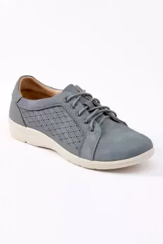 Image of Soft Step Laser Cut Lace Up Shoes