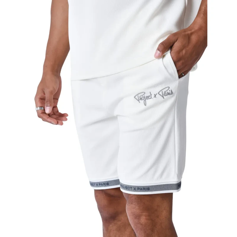 Image of Project X Paris Embroidered shorts Project X Paris Signature Blanc Male S