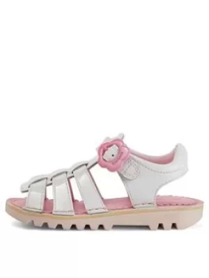 Image of Kickers Kickers Toddler Kick Fleur Patent Leather Sandal, White, Size 10 Younger