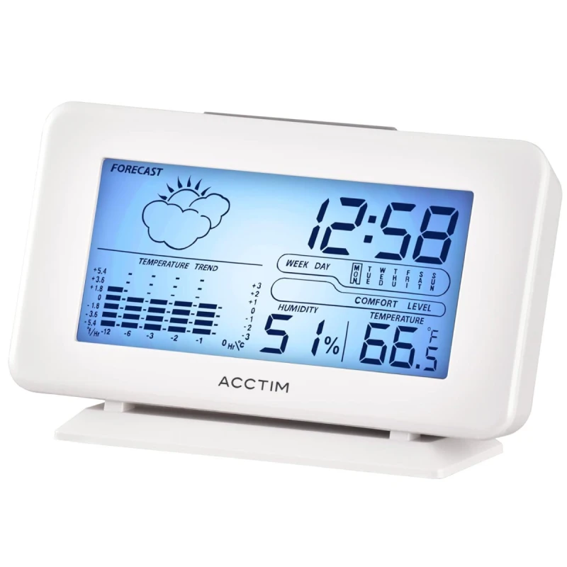 Image of Acctim Vega Weather Station Alarm Clock White