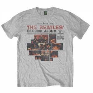 image of The Beatles Second Album Mens Grey T-Shirt Medium