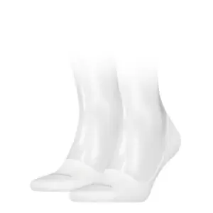 Image of Calvin Klein Klein Foot Invisible Socks 2 Pack Mens - White
