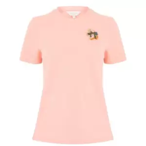 Image of Ted Baker Renako Embroidered T-Shirt - Pink