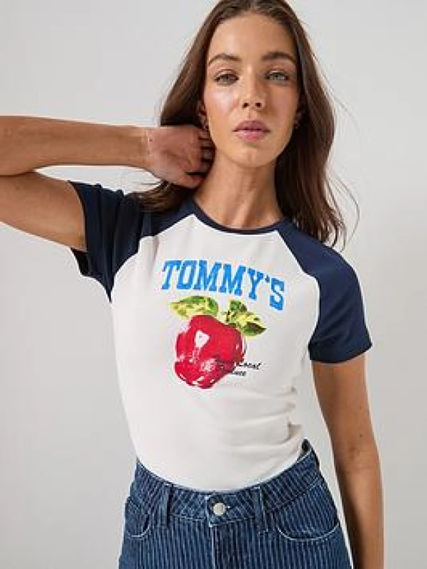 Image of Tommy Jeans Womens T-Shirt - White Female 10