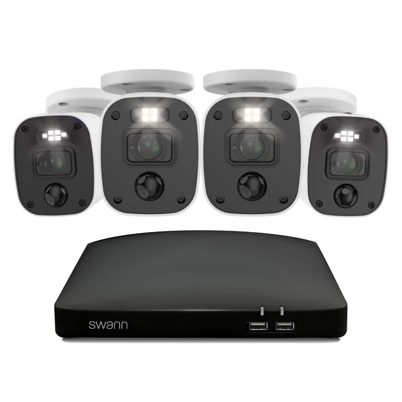 Image of Swann 4K Wired DVR CCTV 4 Bullet Camera Kit 8 Channel 1TB HDD Storage