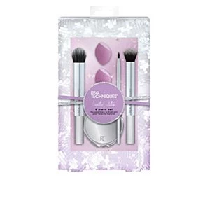 image of Real Techniques Sparkle On-The-Go Makeup Brush Gift Set with Makeup Blender Beauty Sponge