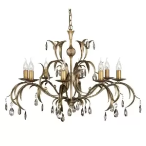 Image of 8 Bulb Chandelier Hanging Pendant LIght Bronze Patina LED E14 60W Bulb