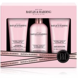 image of Baylis & Harding Jojoba, Vanilla & Almond Oil 3 Piece Set