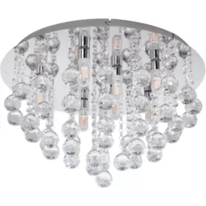 image of Almonte Chrome/Crystal ceiling light - Silver - Eglo