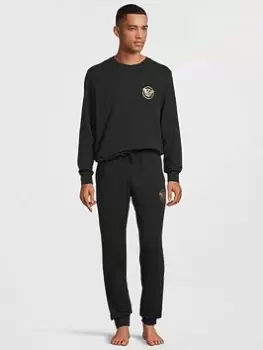 Image of Emporio Armani Bodywear Emporio Armani Bodywear Gold Label Lounge Set - Black, Size XL, Men