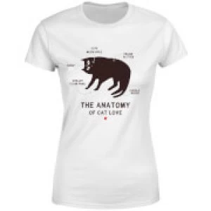 Image of The Anatomy Of Cat Love Womens T-Shirt - White - 3XL
