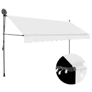 image of Vidaxl Manual Retractable Awning With LED 400cm Cream