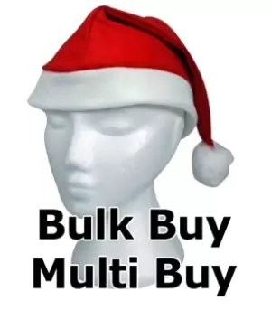 image of Wholesale Bulk Purchase: Traditional Santa / Father Christmas Hats with Bobble