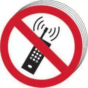 Image of ‘No Mobile Phones Symbol’ Sign; Self-Adhesive