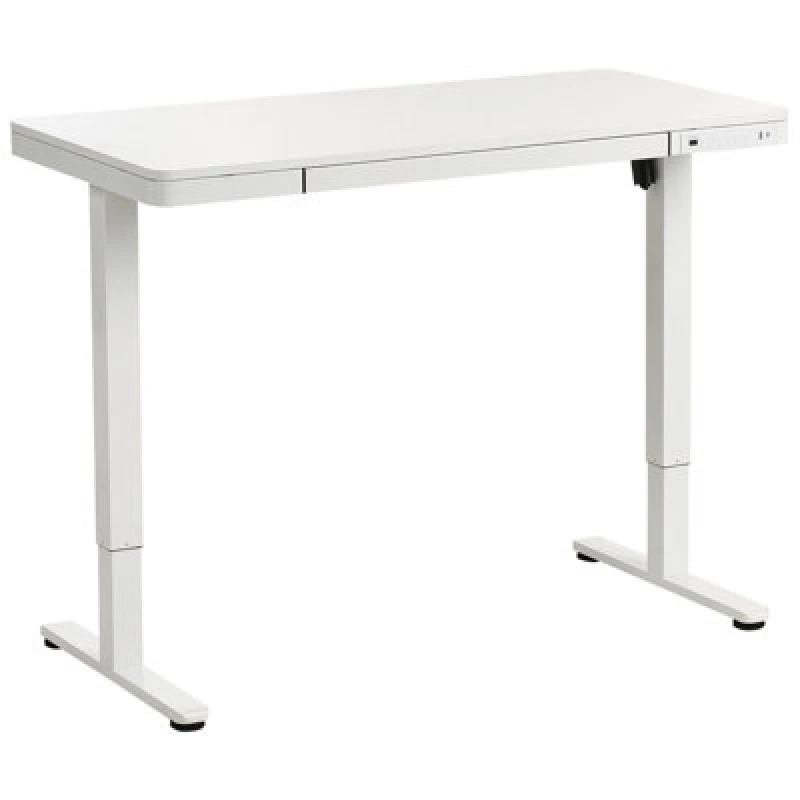 Image of Beliani Electric Adjustable Standing Desk Penly White 120 Cm 60 Cm With USB Port