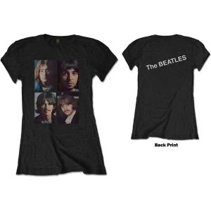 Image of The Beatles - White Album Faces Womens Large T-Shirt - Black