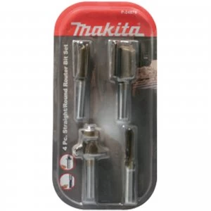 Image of Makita 4 Piece 14 Router Bit Set