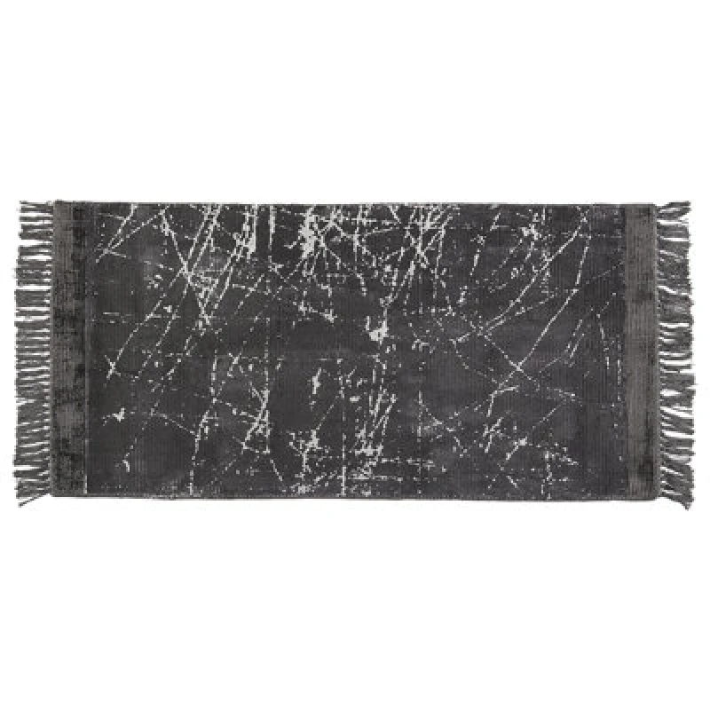 Image of Beliani Rug Hanli Dark Grey 80 X 150 Cm Viscose