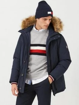 image of Tommy Hilfiger Hampton Down Parka Jacket - Sky Captain Blue