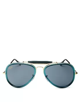 Image of Ray-Ban Womens Brow Bar Aviator Sunglasses, 58 mm