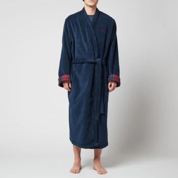 Image of Barbour Lounge Mens Lachlan Dressing Gown - Navy - L/XL