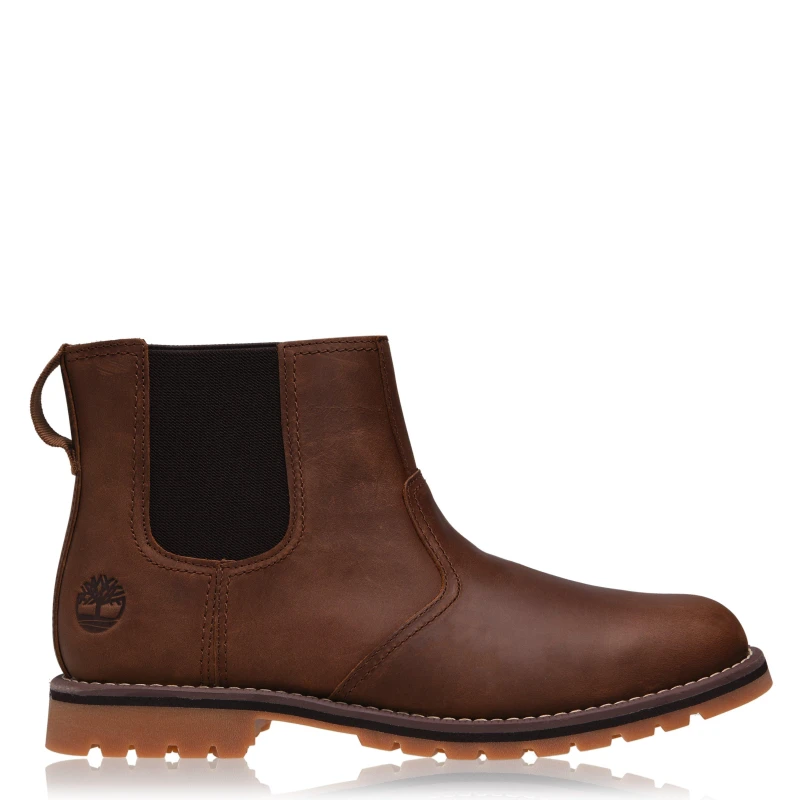 Image of Timberland Larchmont II Leather Textile Mens Chelsea Boots - Saddle - Size:UK 9