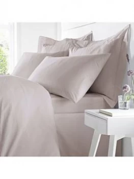 Image of Catherine Lansfield Bianca Egyptian Cotton Double Duvet Cover Set ; Blush