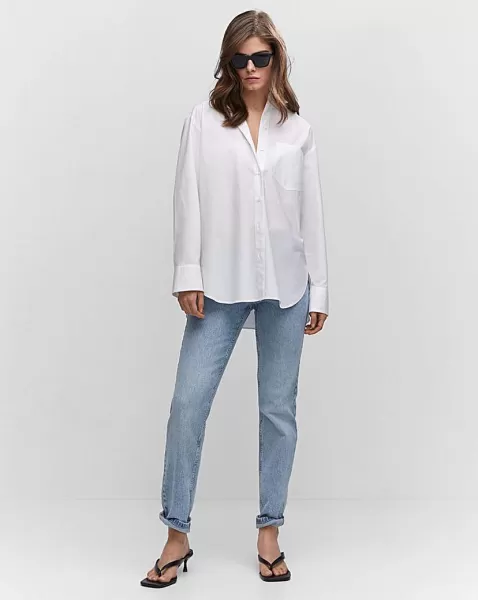 image of Mango Oversized Cotton Shirt