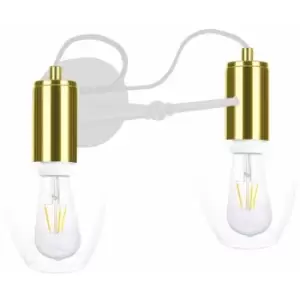 image of Keter Maya Wall Lamp White, Gold, 25cm, 2x E27