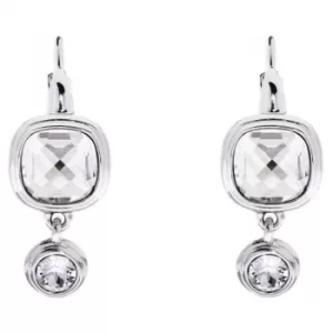 image of Ladies Karen Millen Silver Plated Milano Stone Double Earrings