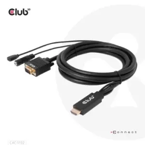 image of CLUB3D HDMI to VGA Cable M/M 2m/6.56ft 28AWG