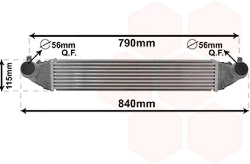 Image of VAN WEZEL Intercooler VAN WEZEL 37014704