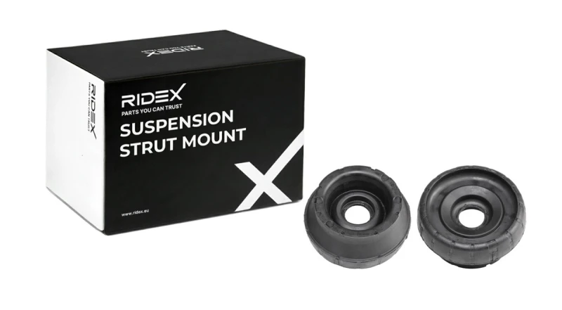 Image of RIDEX 1180S1108 Top strut mount Front axle both sides, without rolling bearing Rubber Suspension Strut Support Bearing (1180)