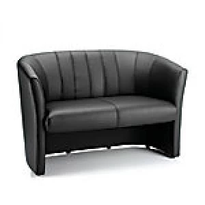 image of Reception Seating Neo Twin Tub Black Leather