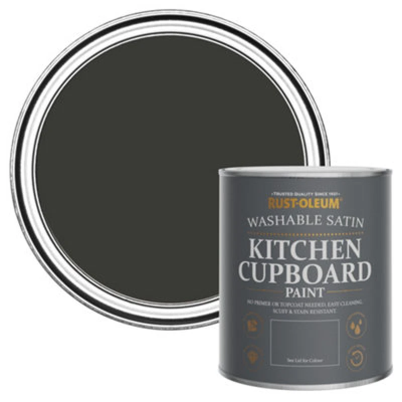 Image of Rust-Oleum Dark Magic Satin Kitchen Cupboard Paint 750Ml