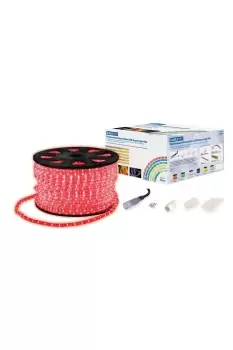 image of Static LED Rope Light Kit With Wiring Accessories Kit 90m Red