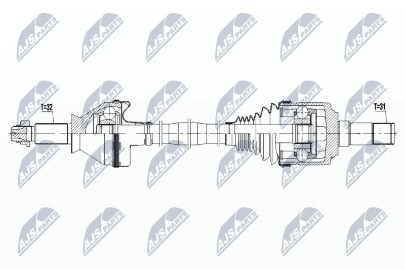 Image of NTY NPW-MA-005 Drive shaft Rear Axle Left Drive Shaft (13)