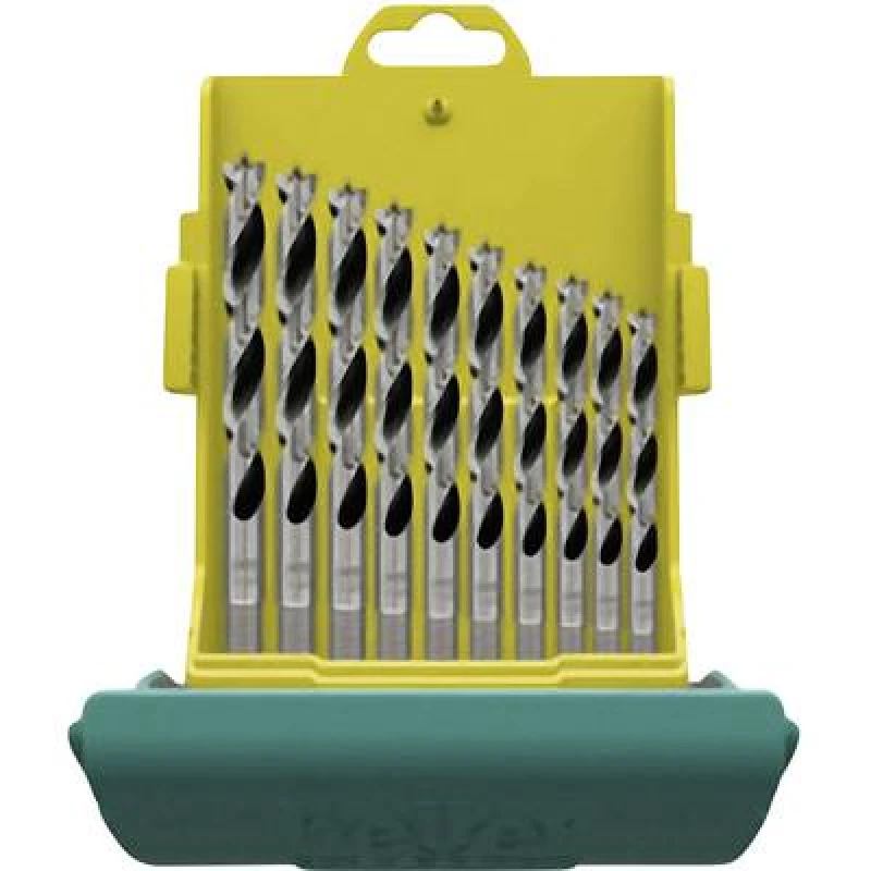 Image of Heller Tools Heller Tools 28708 1 Wood twist drill bit set 10 Piece 3 mm, 4 mm, 5 mm, 6 mm, 7 mm, 8 mm, 9 mm, 10 mm, 11 mm, 12mm Cylinder shank 1 Set