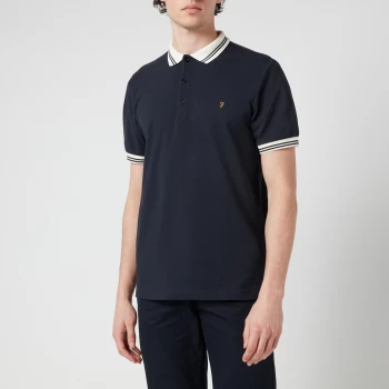 image of Farah Mens Stanton Polo Shirt - True Navy - L