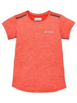 Columbia Girls Tech Trek Short Sleeve T-Shirt - Coral, Size S, 9-10 Years, Women