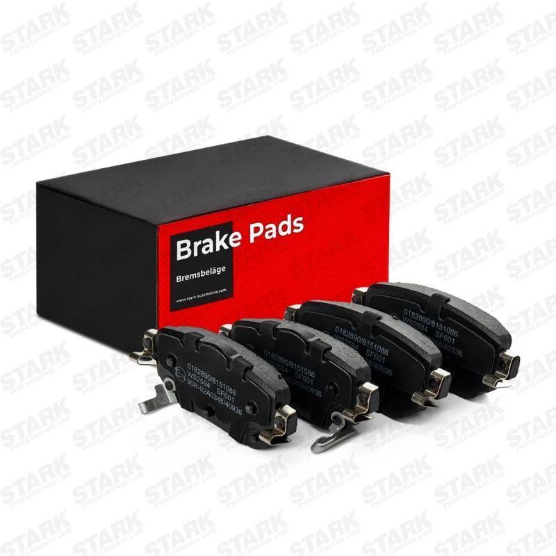 Image of STARK SKBP-0011641 Brake pad set Rear Axle, with acoustic wear warning Low-Metallic Brake Pad Set,disc brake (402)