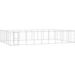 Image of Vidaxl - Outdoor Dog Kennel Galvanised Steel 65.34 m² Silver