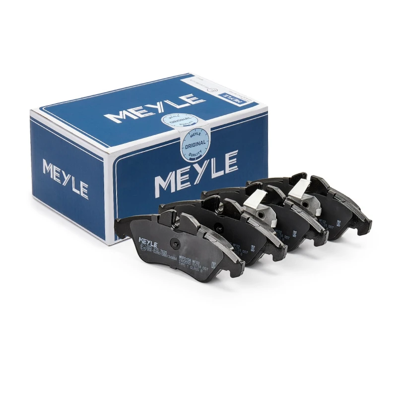 Image of MEYLE 025 215 7620 Brake pad set Front Axle, prepared for wear warning indicator, Original Quality, with anti-squeak plate Brake Pad Set,disc brake (
