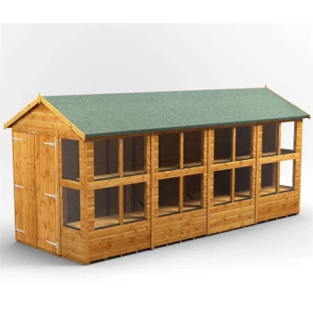 Image of 16x6 Power Apex Potting Shed Double Doors - Brown